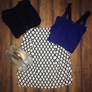 NWT Carapace Black & White Diamond Skirt